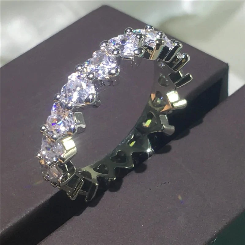 Eternal Eternity Band Promise Ring - 925 Sterling Silver CZ Wedding Rings