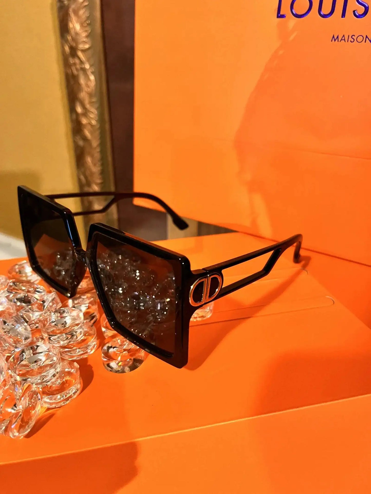 Lux Oversized Vintage D Shape Glasses