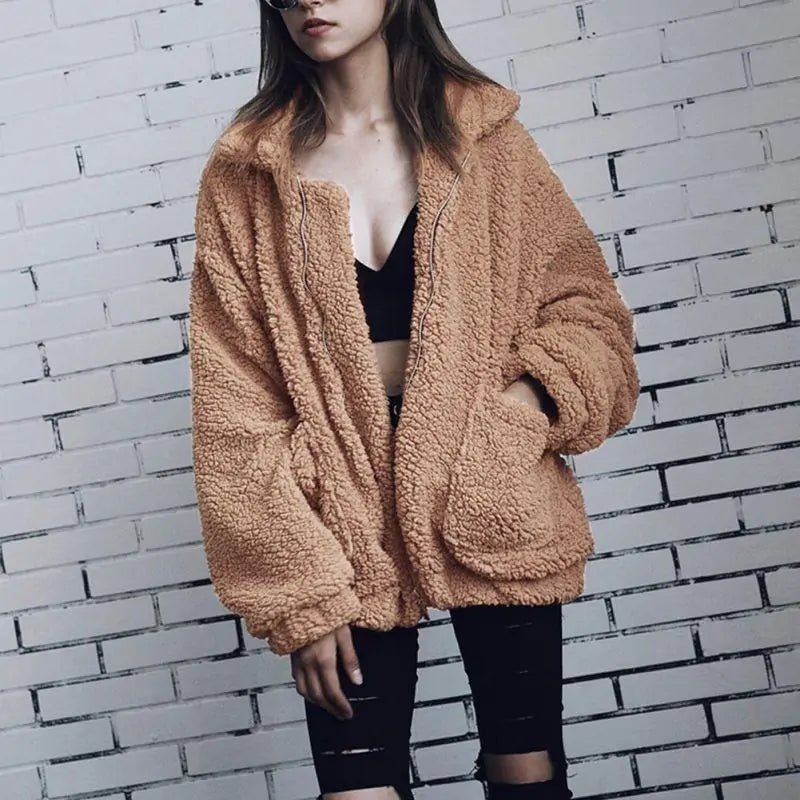 Plush Warmth Chic Style Furry Teddy Jacket