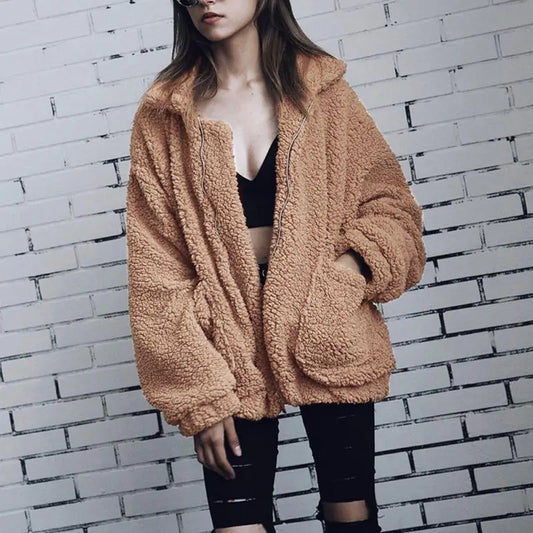 Plush Warmth Chic Style Furry Teddy Jacket