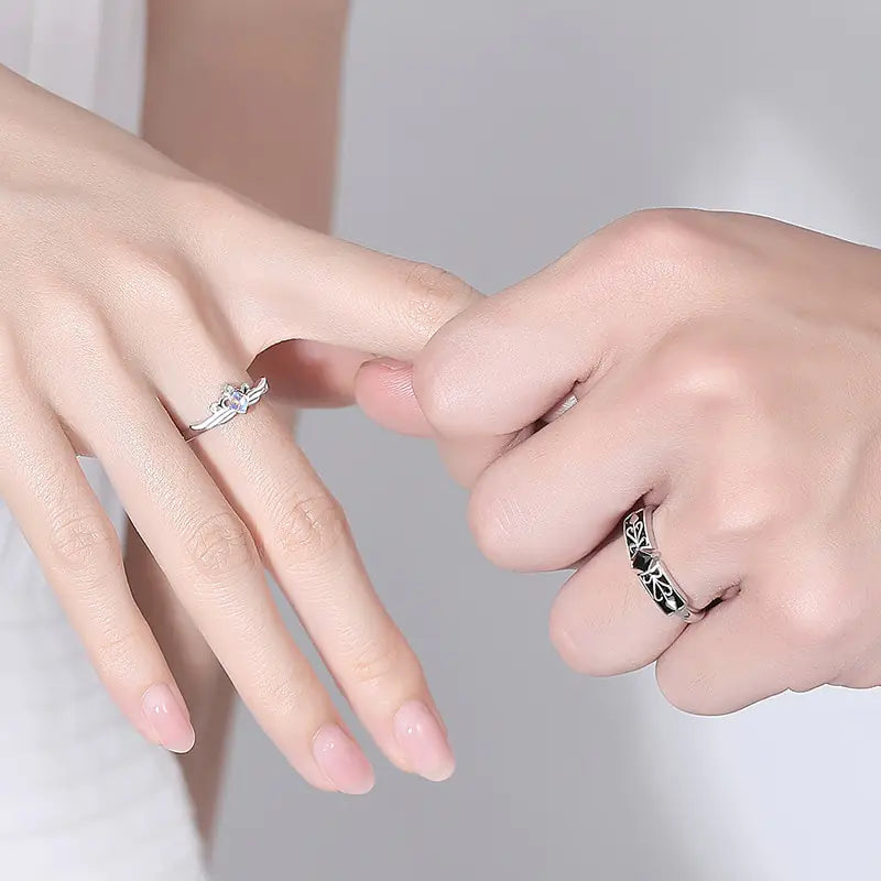 Princess Crown Couple Rings