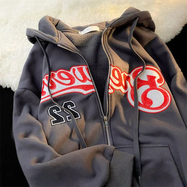 Letter Embroidery Hoodies for Women