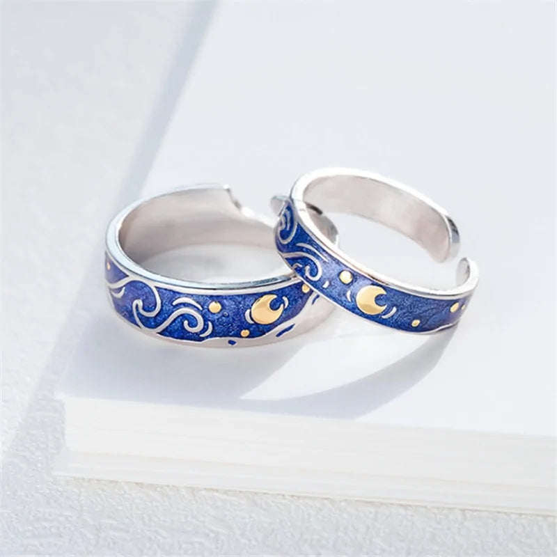 Starry Night Van Gogh Adjustable Rings