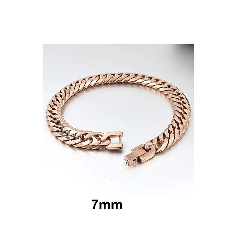 Stainless Steel Curb Dome Link Wristband Jewelry