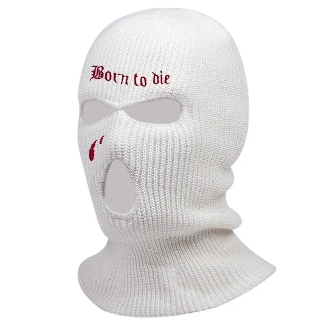 1Pc Embroidery Balaclava Face Mask 3-Hole