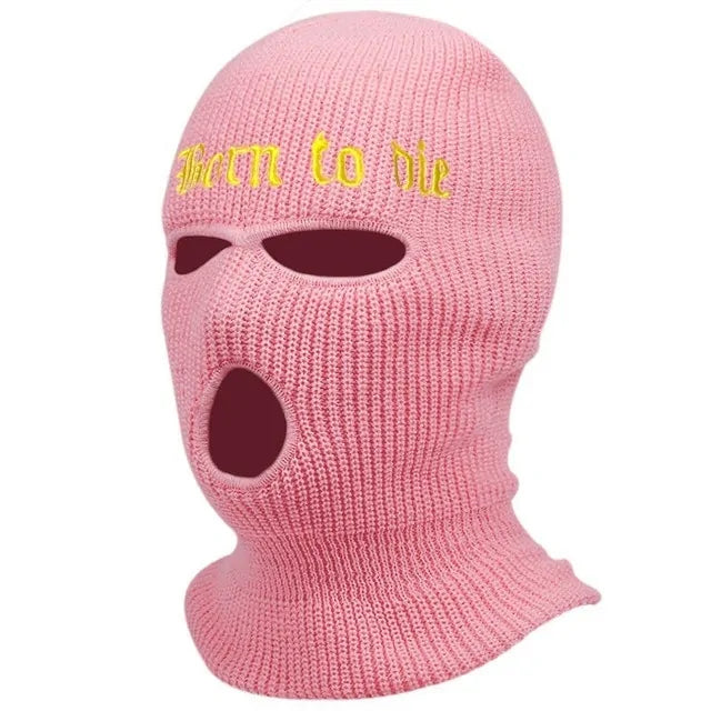 1Pc Embroidery Balaclava Face Mask 3-Hole