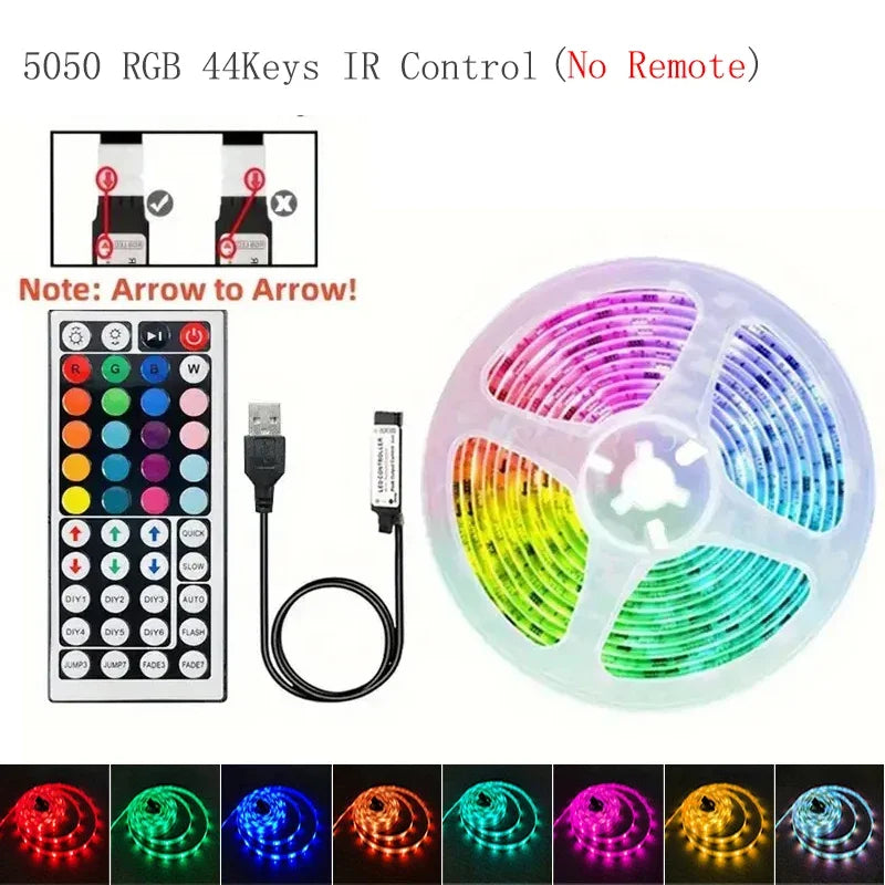 LED Lights Bluetooth 5050 SMD USB LED Strip Alexa APP Control WIFI RGB Adhesive Luces Led TV Backlight Lamps for Room Decoration