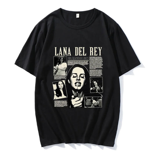 Lana Del Rey Singer Printing T-shirt Short Sleeve Cotton Soft Tee-shirt Spring Summer Casual Men/Women Tshirts Camisas O-neck