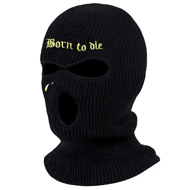 1Pc Embroidery Balaclava Face Mask 3-Hole