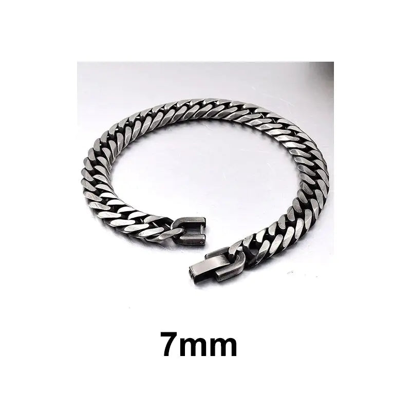 Stainless Steel Curb Dome Link Wristband Jewelry