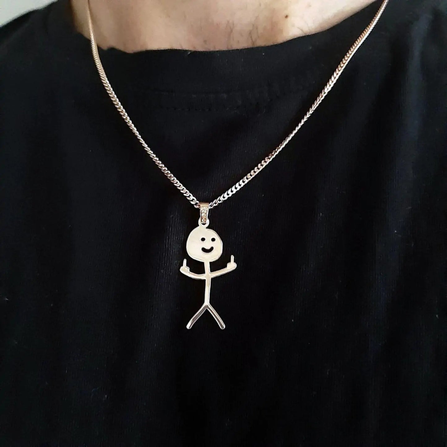 Middle Finger Stickman Necklace