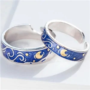 Starry Night Van Gogh Adjustable Rings